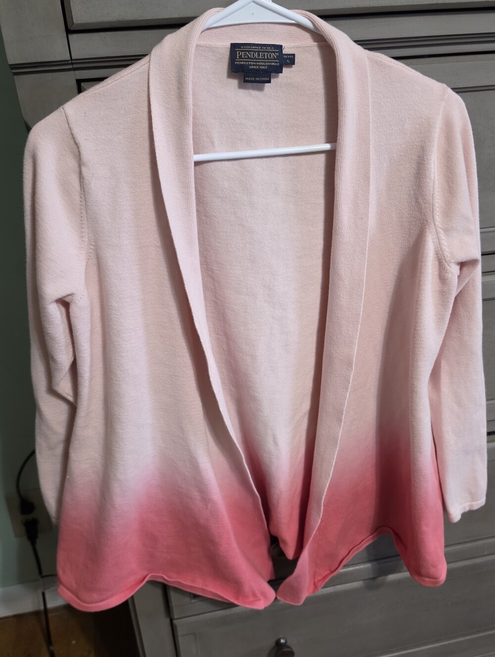 Pendleton Pink Ombre Open-Front Cardigan